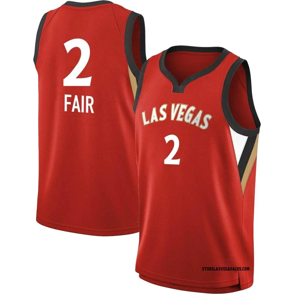 Men's Dyaisha Fair ＃2 Explorer Edition Victory Red Las Vegas Aces 2021 Jersey