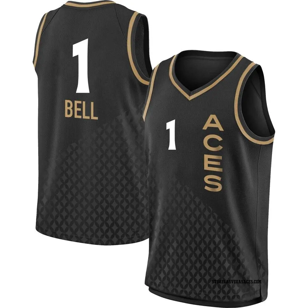 Youth Kierstan Bell 1 Explorer Edition Victory Red Las Vegas Aces 2021 Jersey