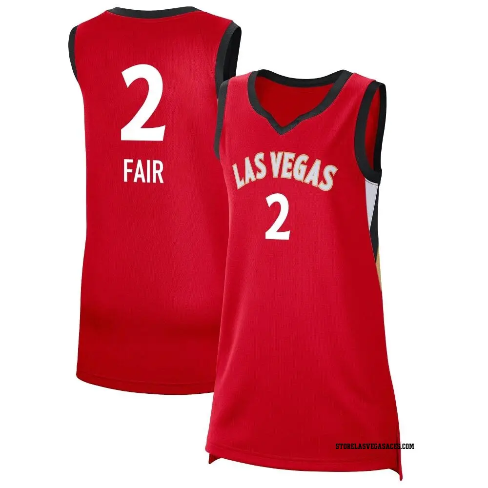 Women's Dyaisha Fair ＃2 Explorer Edition Victory Red Las Vegas Aces 2021 Jersey